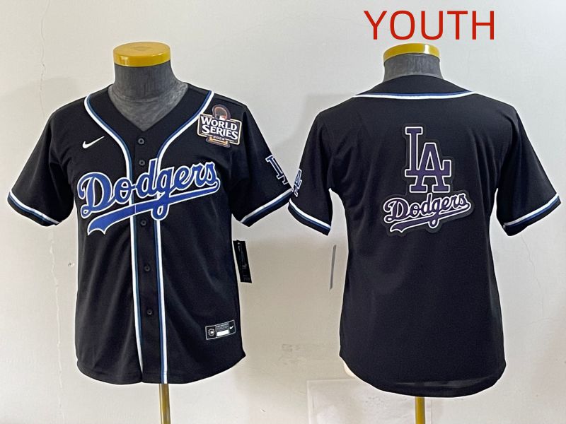 Youth 2025 Los Angeles Dodgers Blank Black Three generations Fashion Nike MLB Jersey style 28